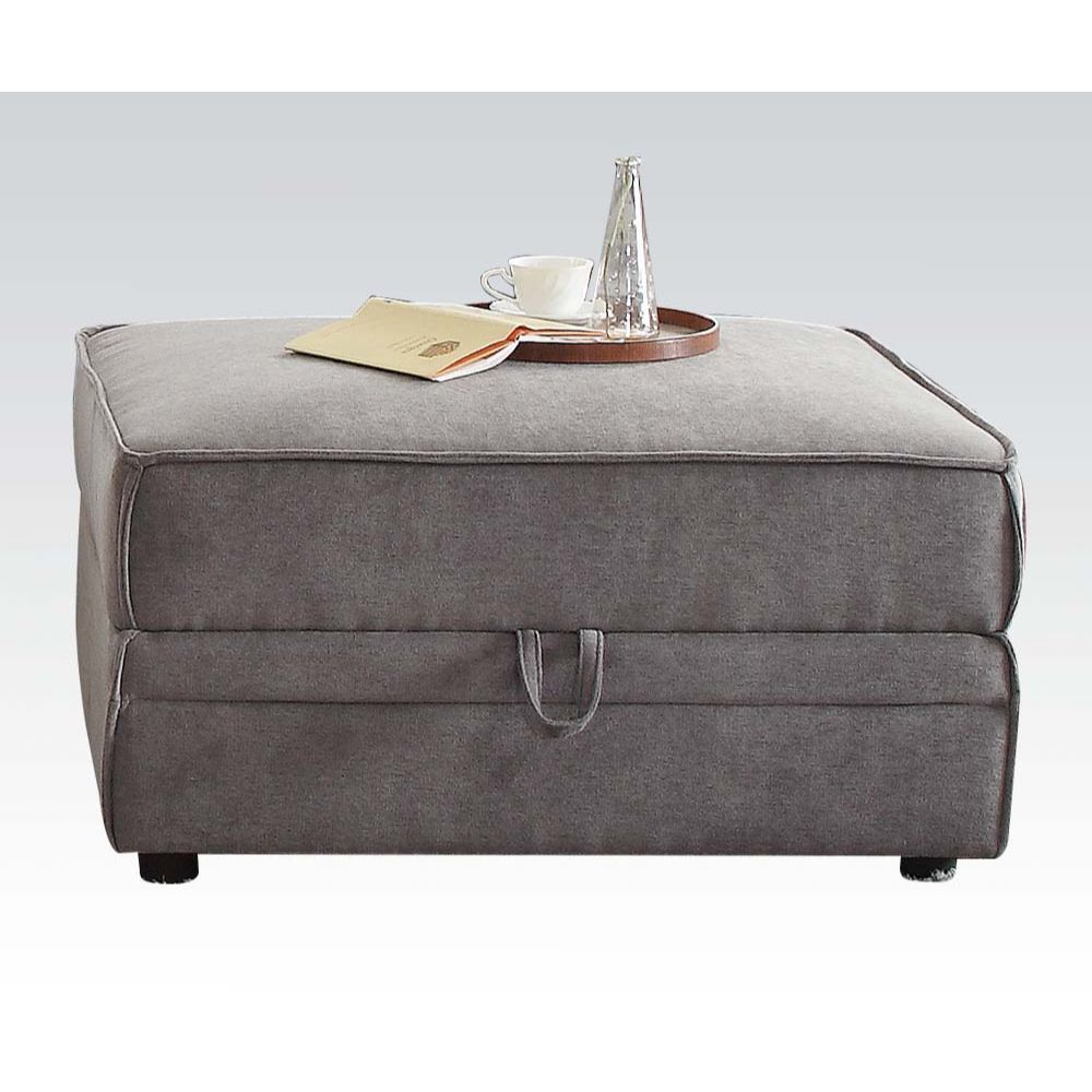 Bois - Ottoman With Storage - Gray Velvet - Urban Living Furniture (Los Angeles, CA)