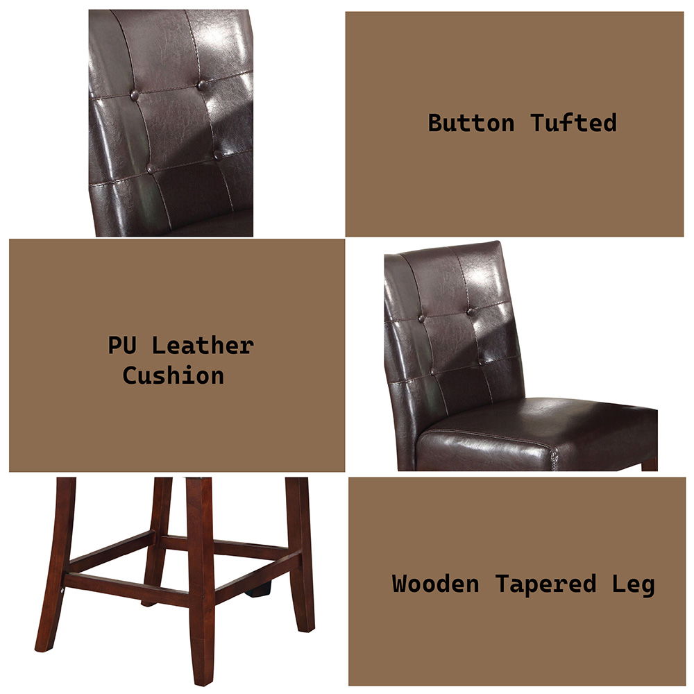 Britney - 20" Counter Height Chair (Set of 2) - Espresso Synthetic Leather & Walnut - Urban Living Furniture (Los Angeles, CA)