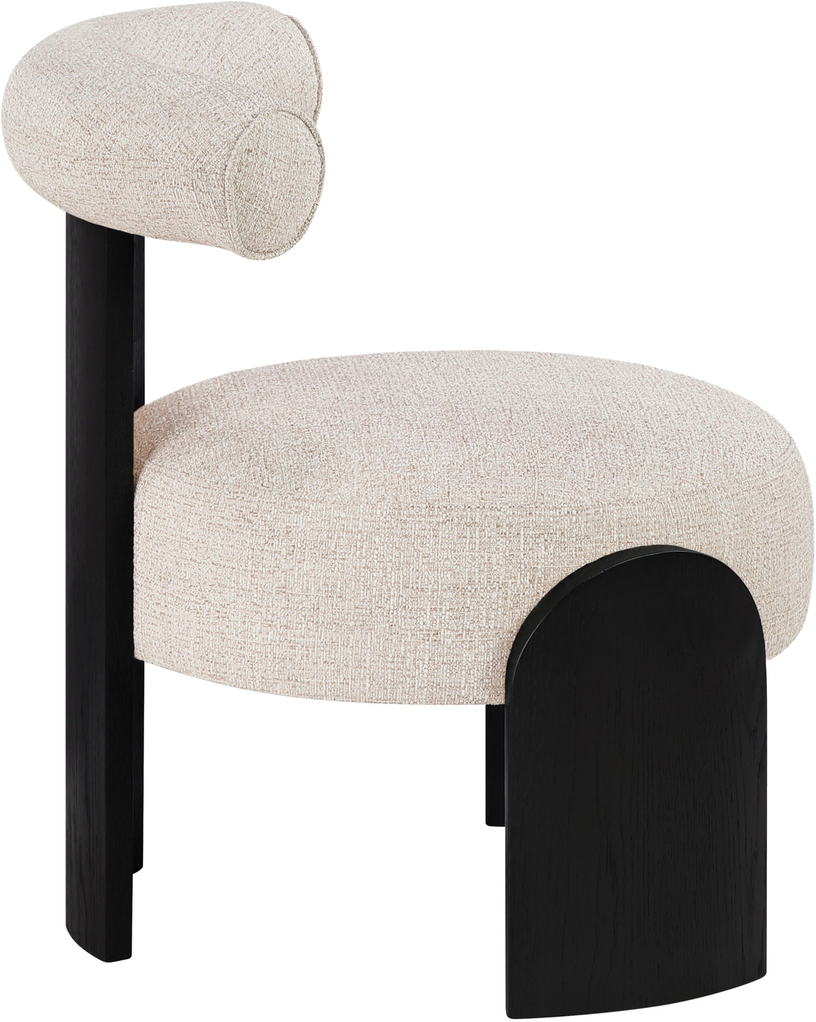 Calder - Linen Textured Fabric Upholstered Accent Chair - Painted Black Base - Urban Living Furniture (Los Angeles, CA)