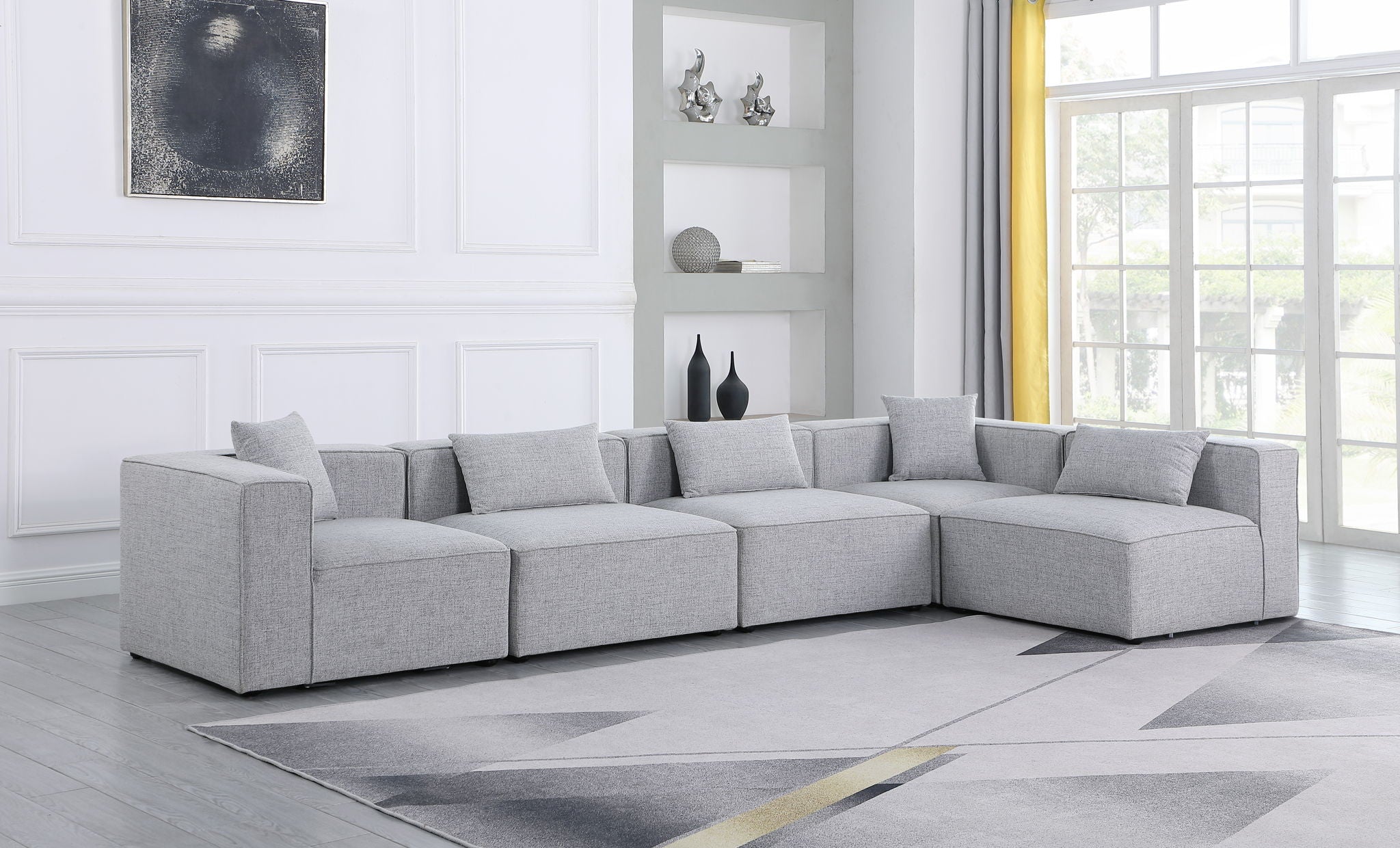 Cube - Linen 5 Piece Modular Sectional - Urban Living Furniture (Los Angeles, CA)