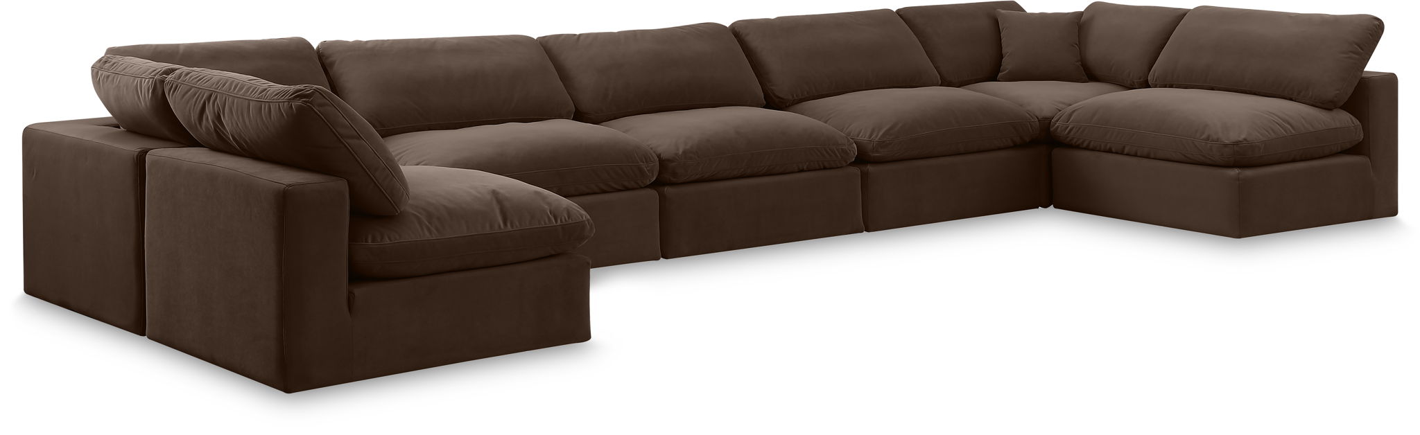 Comfy - 7 Piece Velvet Modular Armless Sectional - Urban Living Furniture (Los Angeles, CA)