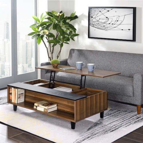 Avala - Coffee Table With Lift Top - Walnut & Black - Urban Living Furniture (Los Angeles, CA)