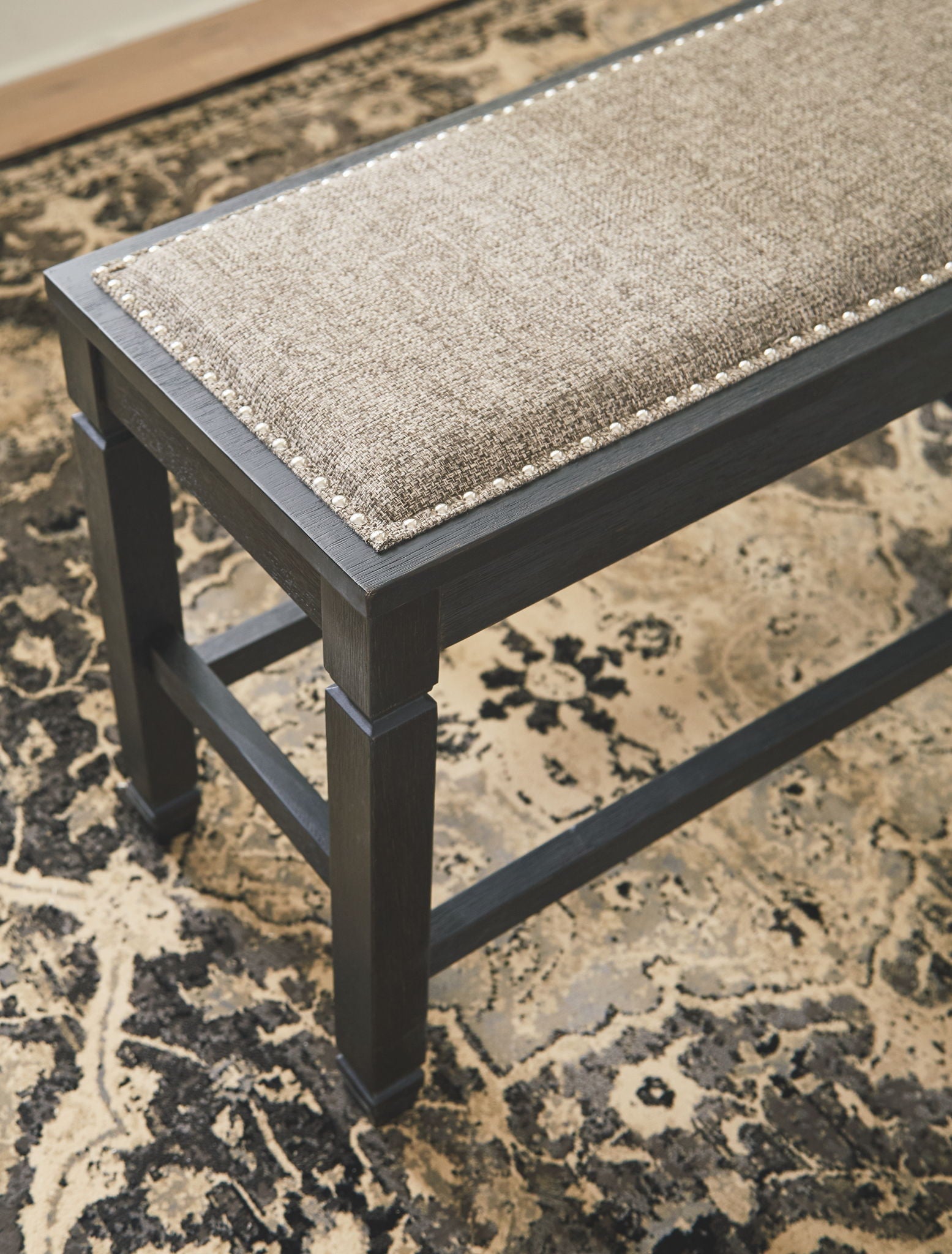 Tyler Creek - Antique Black - DBL Counter UPH Bench - Urban Living Furniture (Los Angeles, CA)