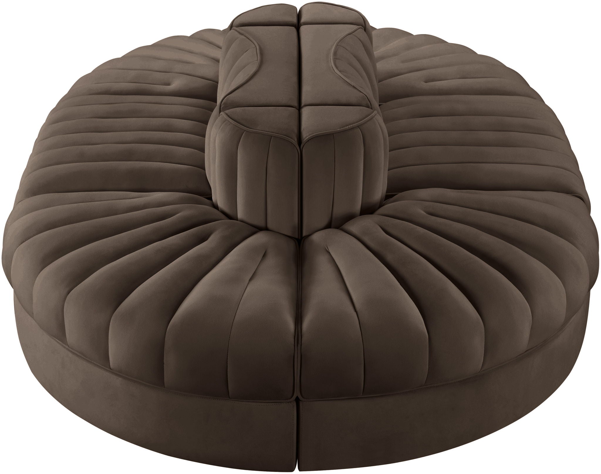 Rummi - Oval Velvet Performance Fabric Upholstered 6 Piece Modular Sectional - Urban Living Furniture (Los Angeles, CA)