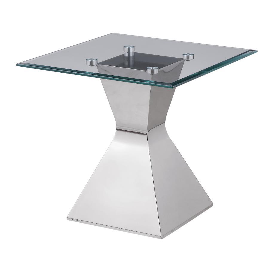 Jenny - Glass Top End Table - Silver - Urban Living Furniture (Los Angeles, CA)