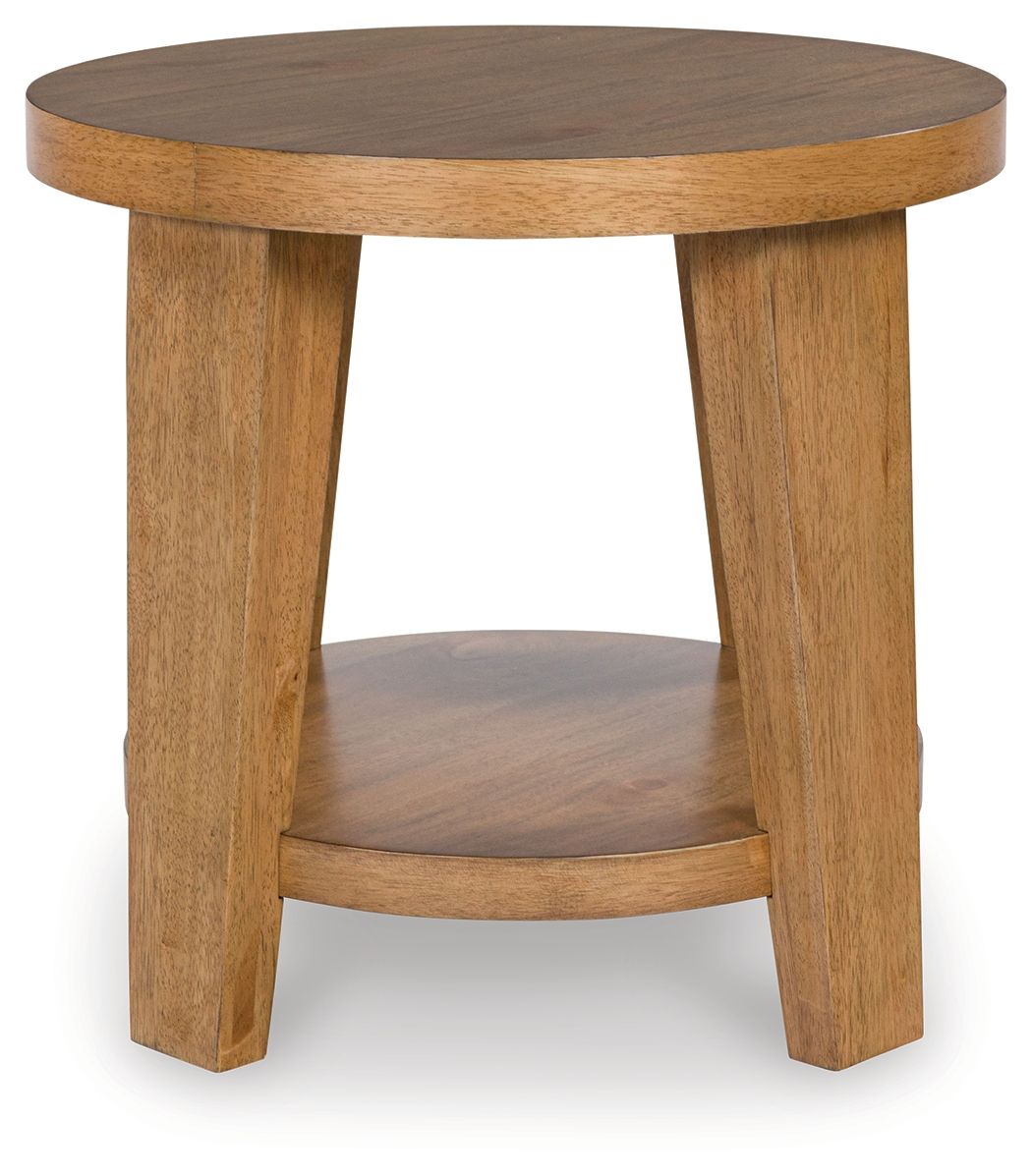 Kristiland - Light Brown - Round End Table - Urban Living Furniture (Los Angeles, CA)