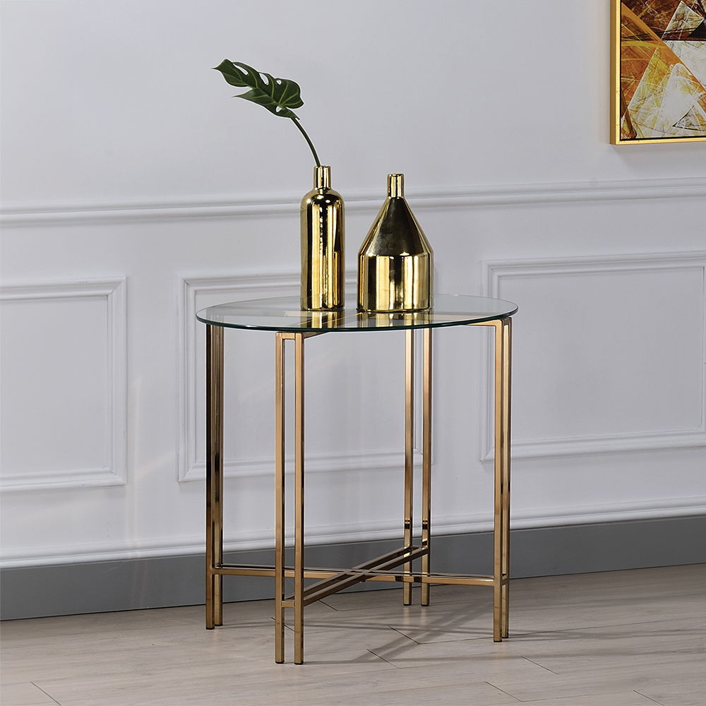 Veises - End Table - Champagne - Urban Living Furniture (Los Angeles, CA)