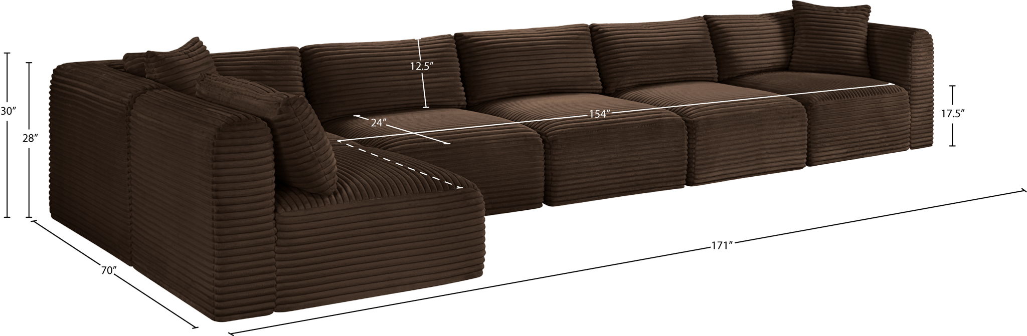 Shaggy - 6 Piece Modular Sectional