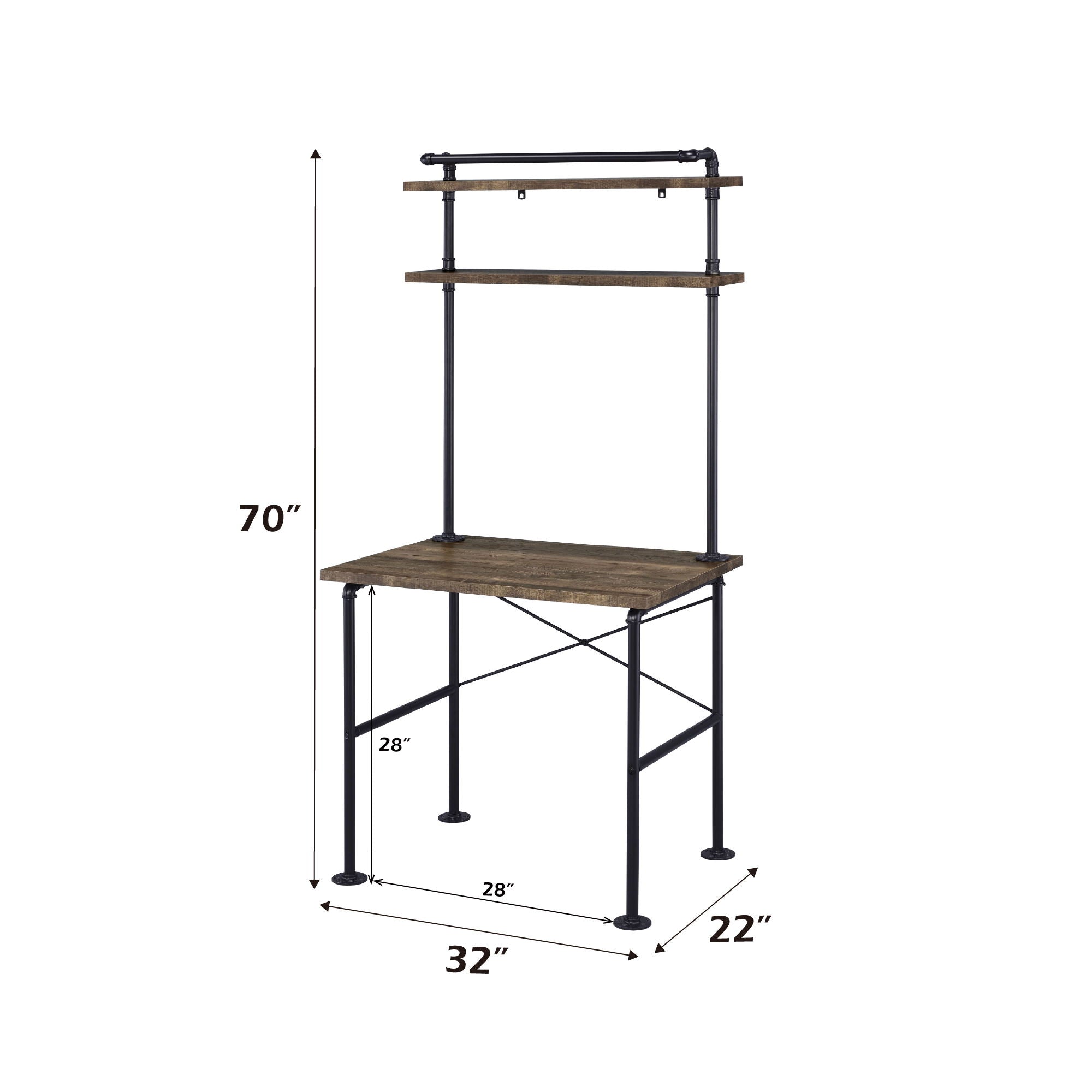 Ensata - Writing Desk - Rustic Oak & Black - Urban Living Furniture (Los Angeles, CA)