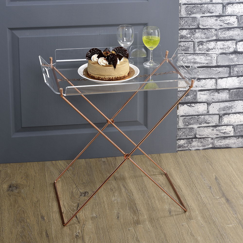 Cercie - Tray Table - Clear Acrylic & Copper - Urban Living Furniture (Los Angeles, CA)