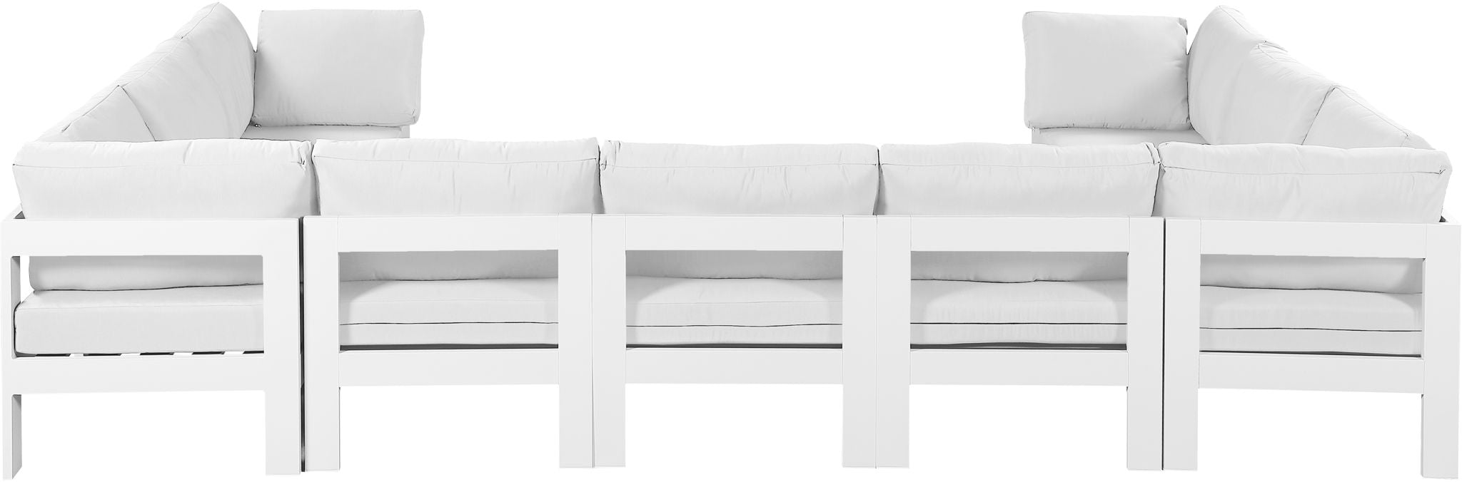 Nizuc - Outdoor Patio 9 Piece Modular Sectional With White Frame - Urban Living Furniture (Los Angeles, CA)