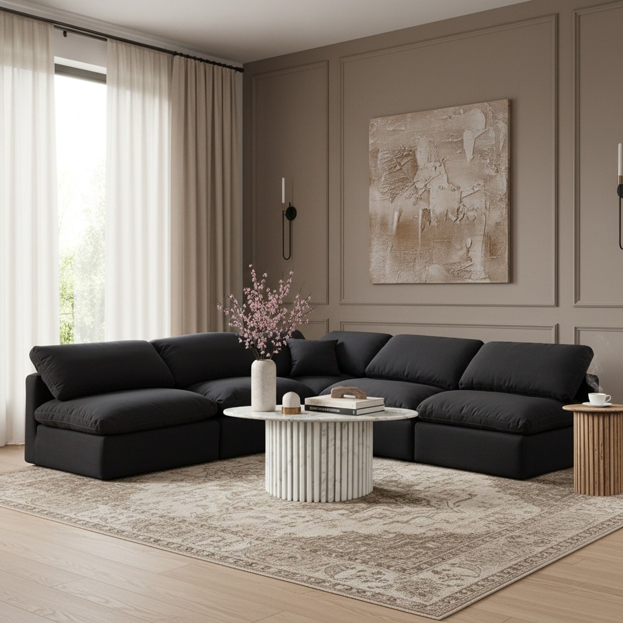 Indulge - Linen 5 Piece Modular Corner Armless Sectional - Urban Living Furniture (Los Angeles, CA)