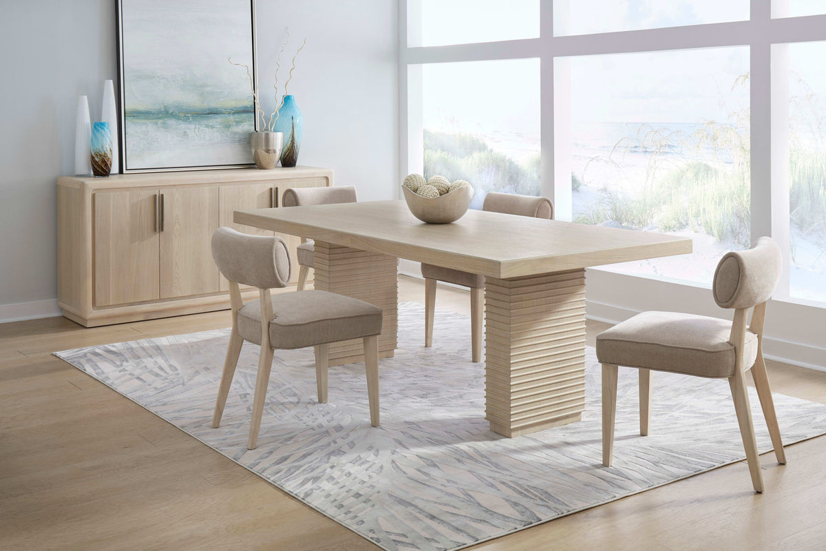 Magnolia - Double Pedestal Wooden Dining Table - Daffodil