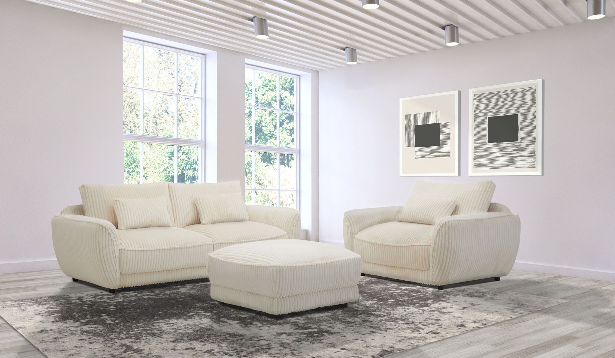 Utopia - 2 Seat Sofa With Lumbar Pillow - Mega Ivory - Urban Living Furniture (Los Angeles, CA)