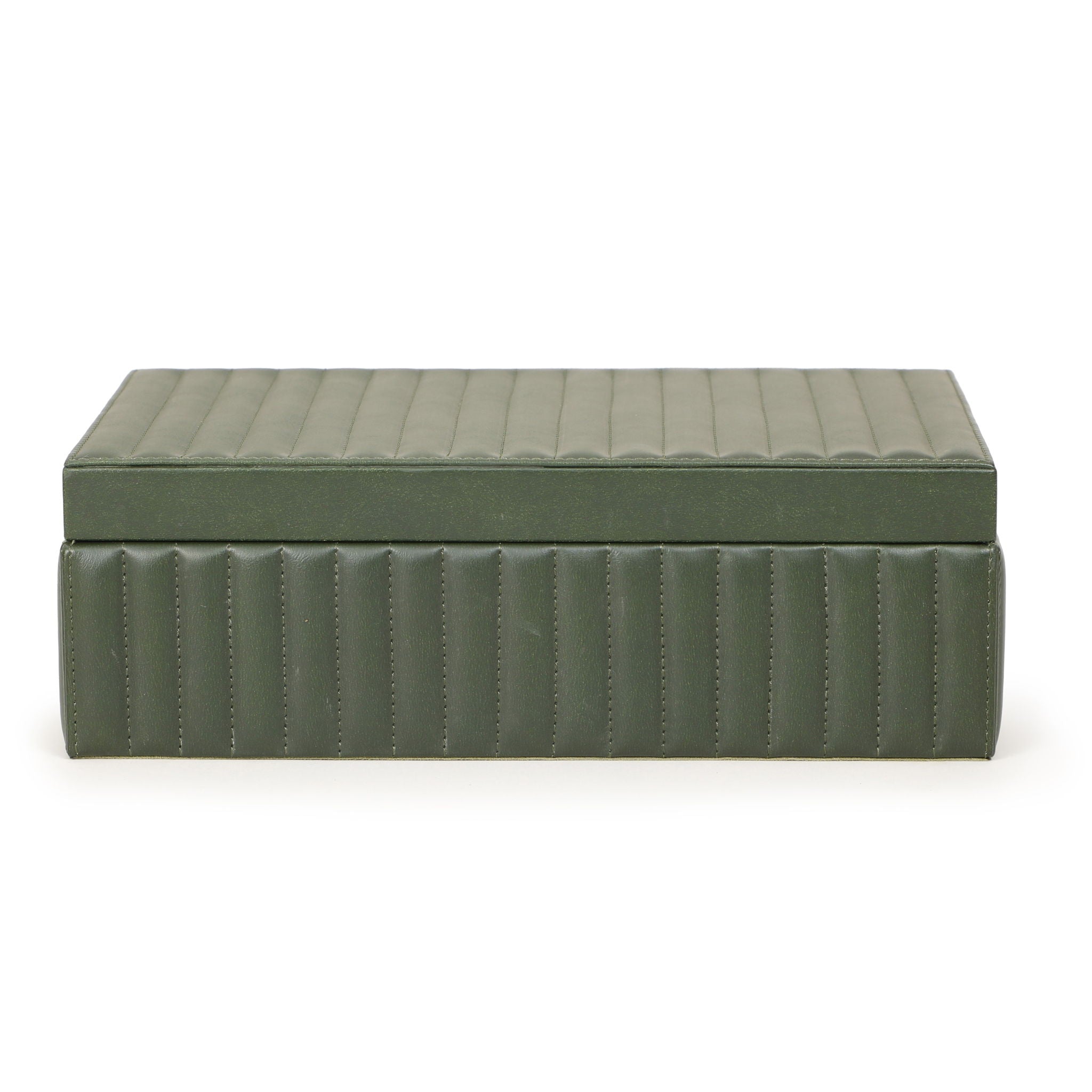 Eton - Ribbed Vegan Leather Hospitality Grade Storage Box - Green - Urban Living Furniture (Los Angeles, CA)