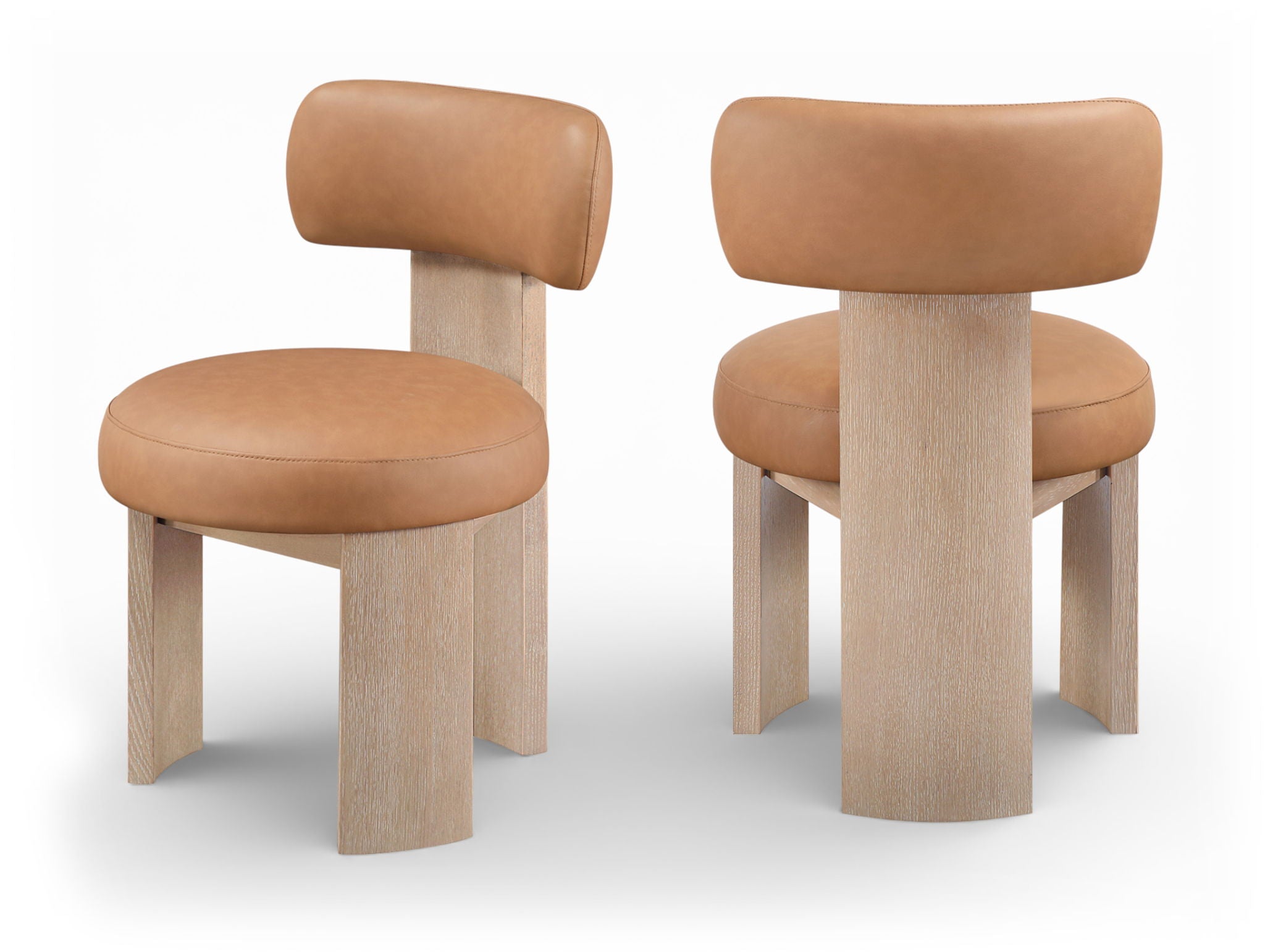 Atelier - Vegan Leather Upholstered Dining Chair (Set of 2) - Painted Natural Frame - Urban Living Furniture (Los Angeles, CA)