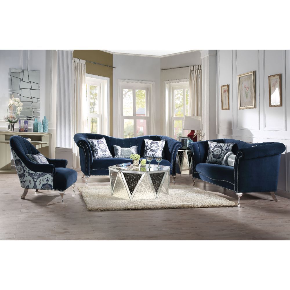 Jaborosa - Sofa With 3 Pillows - Blue Velvet - Urban Living Furniture (Los Angeles, CA)