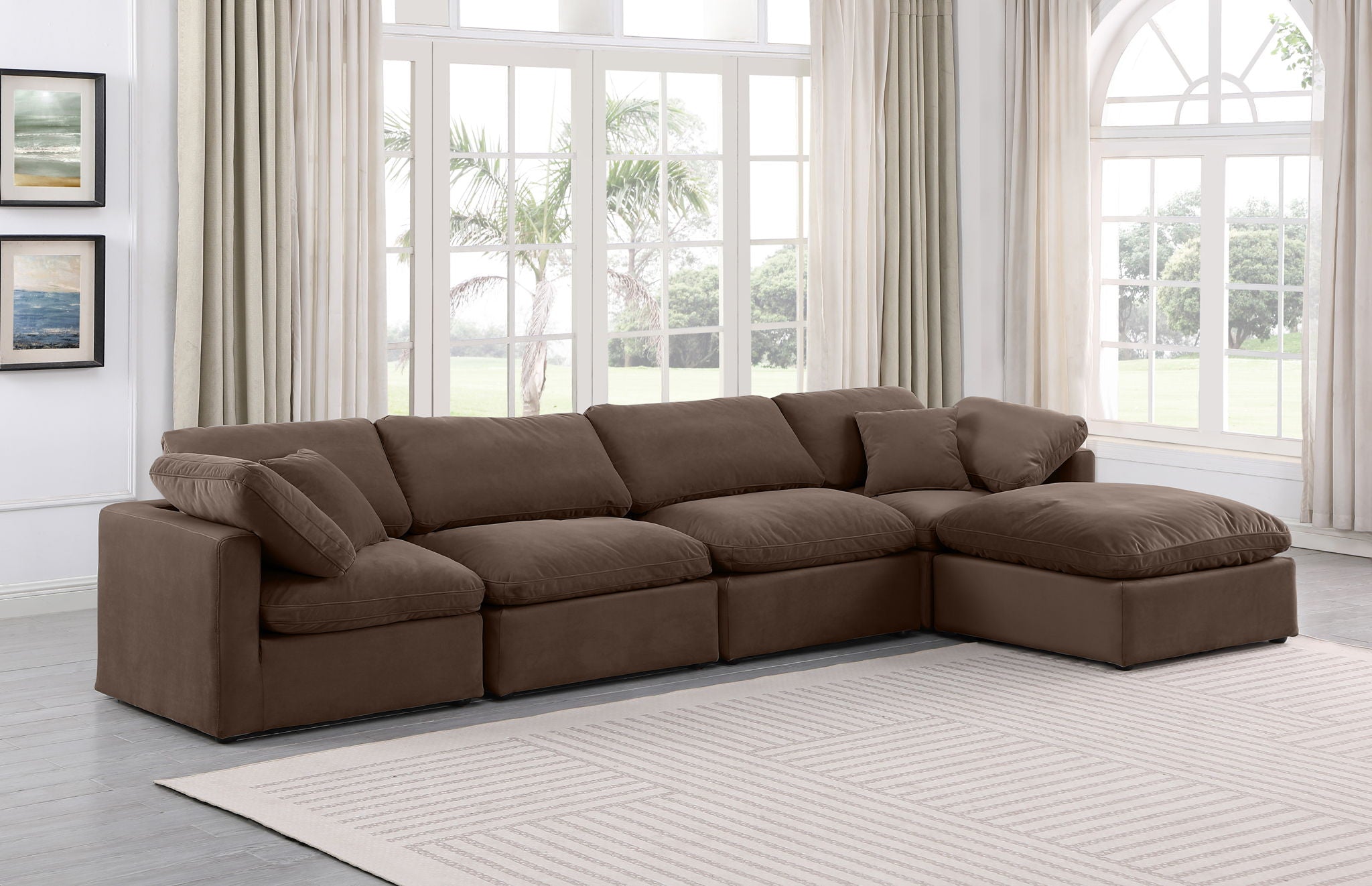 Indulge - Velvet 5 Piece Modular Sectional With Chaise - Urban Living Furniture (Los Angeles, CA)