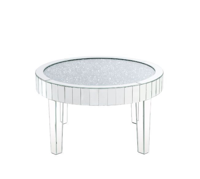 Noralie - 32" Round Coffee Table - Mirrored & Faux Diamonds - Urban Living Furniture (Los Angeles, CA)