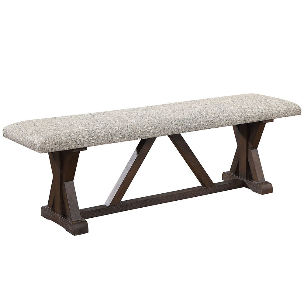 Pascaline - Bench - Gray Fabric, Rustic Brown & Oak - Urban Living Furniture (Los Angeles, CA)