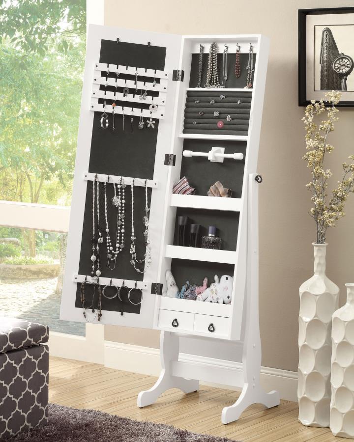 Batista - Cheval Mirror With Jewelry Storage - White - Urban Living Furniture (Los Angeles, CA)