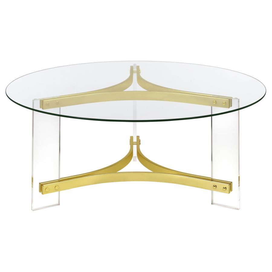 Janessa - Round Glass Top Acrylic Leg Table - Urban Living Furniture (Los Angeles, CA)