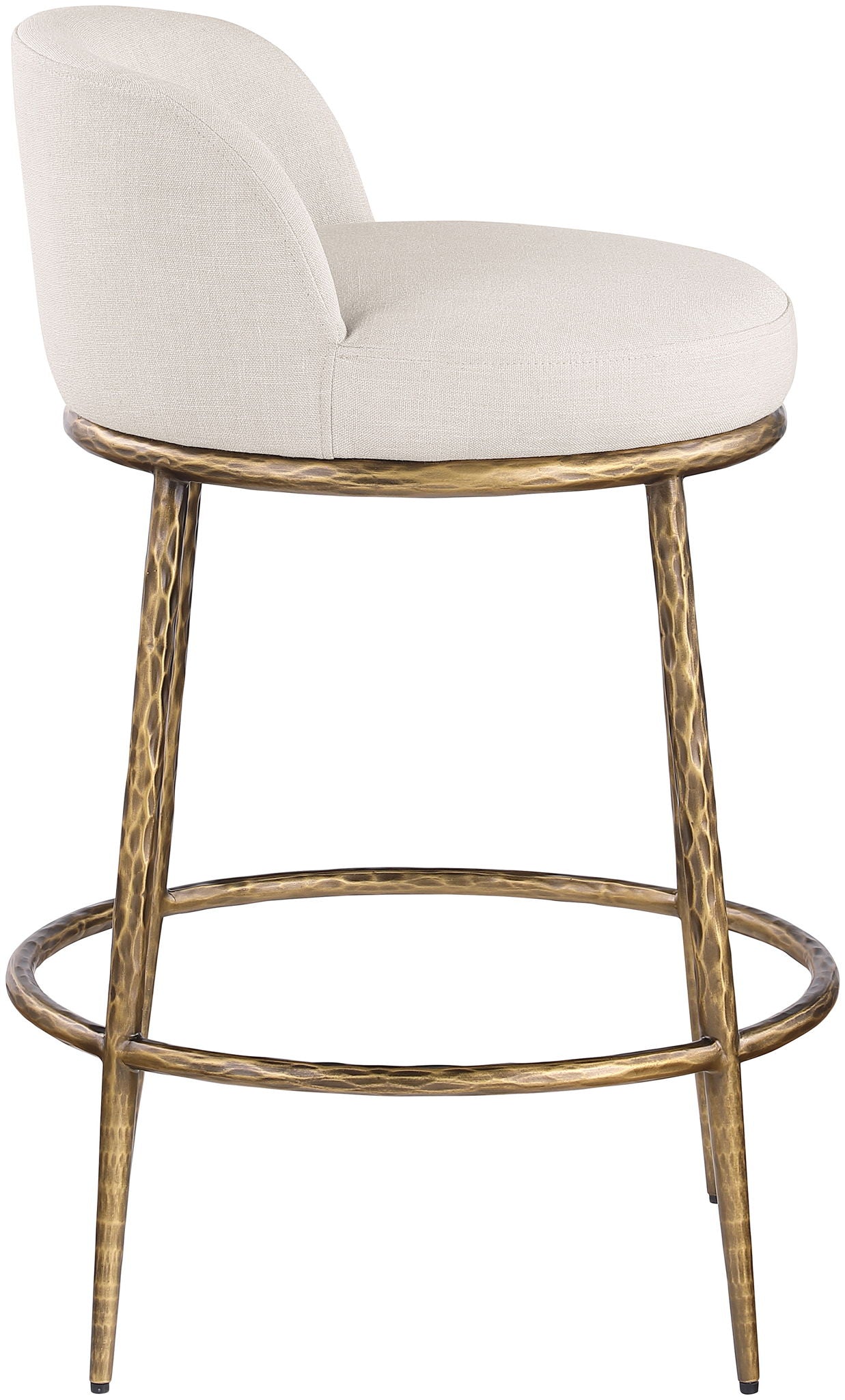 Ferro - Upholstered Counter Stool With Brushed Gold Base