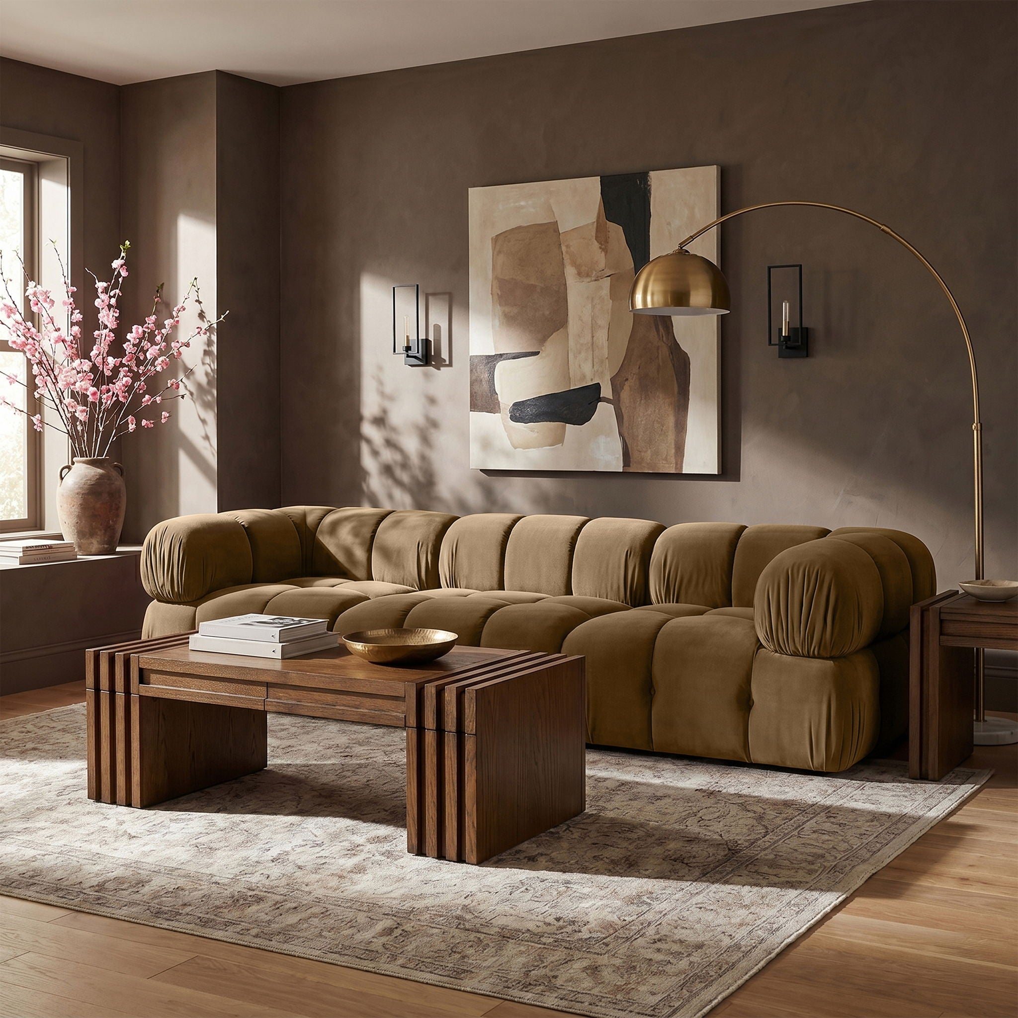 Orin - Velvet Performance Fabric Upholstered 3 Piece Modular Sofa - Urban Living Furniture (Los Angeles, CA)