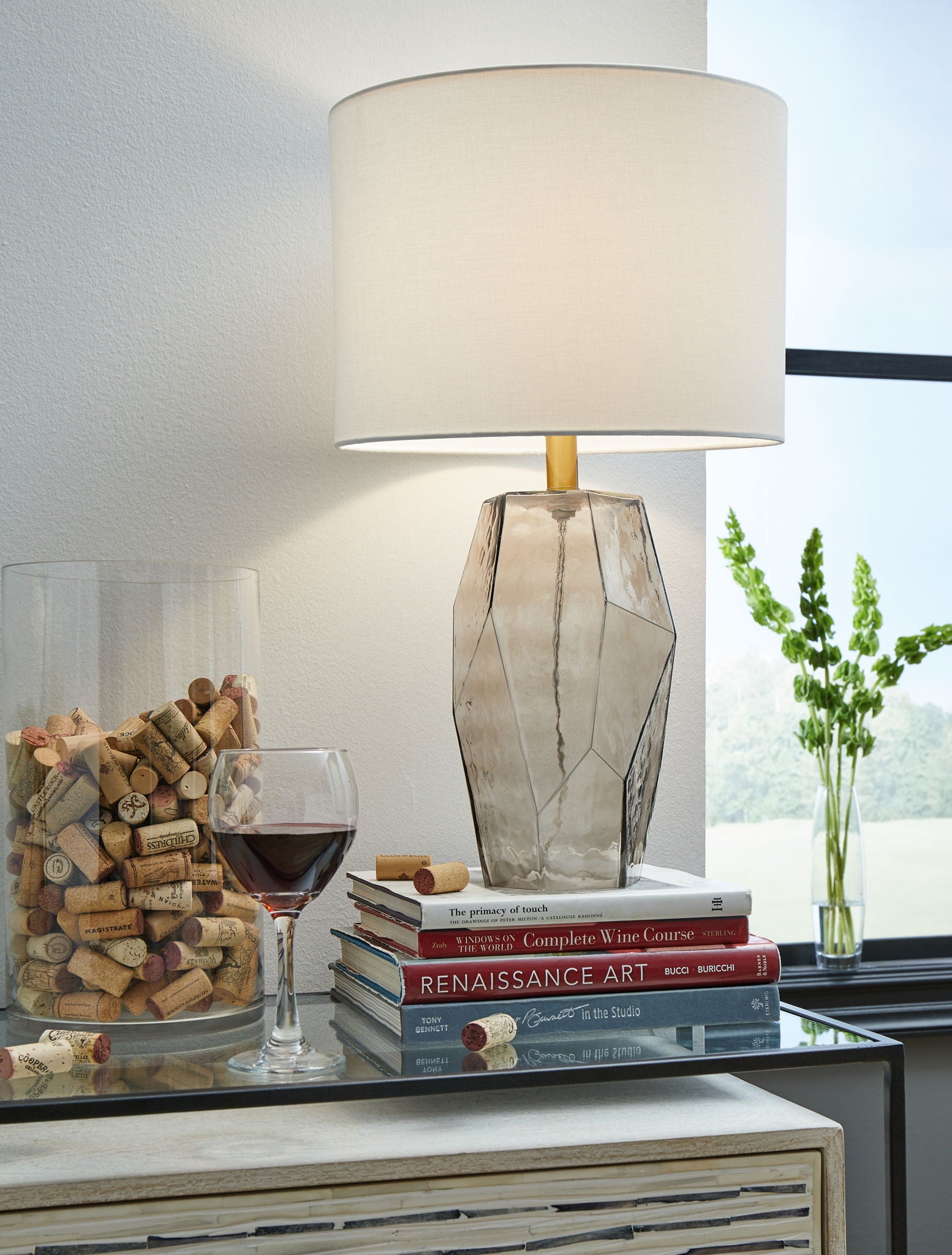 Taylow - Gray - Glass Table Lamp - Urban Living Furniture (Los Angeles, CA)