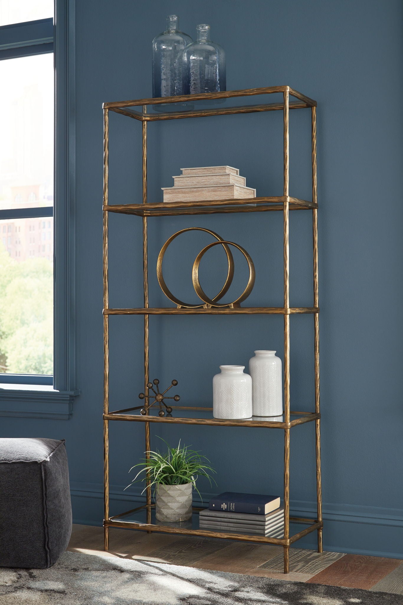Ryandale - Bookcase - Antique Brass Finish - Urban Living Furniture (Los Angeles, CA)