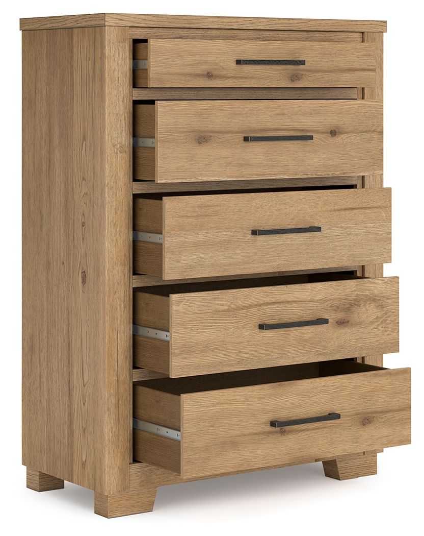 Galliden - Light Brown - Five Drawer Chest - Urban Living Furniture (Los Angeles, CA)