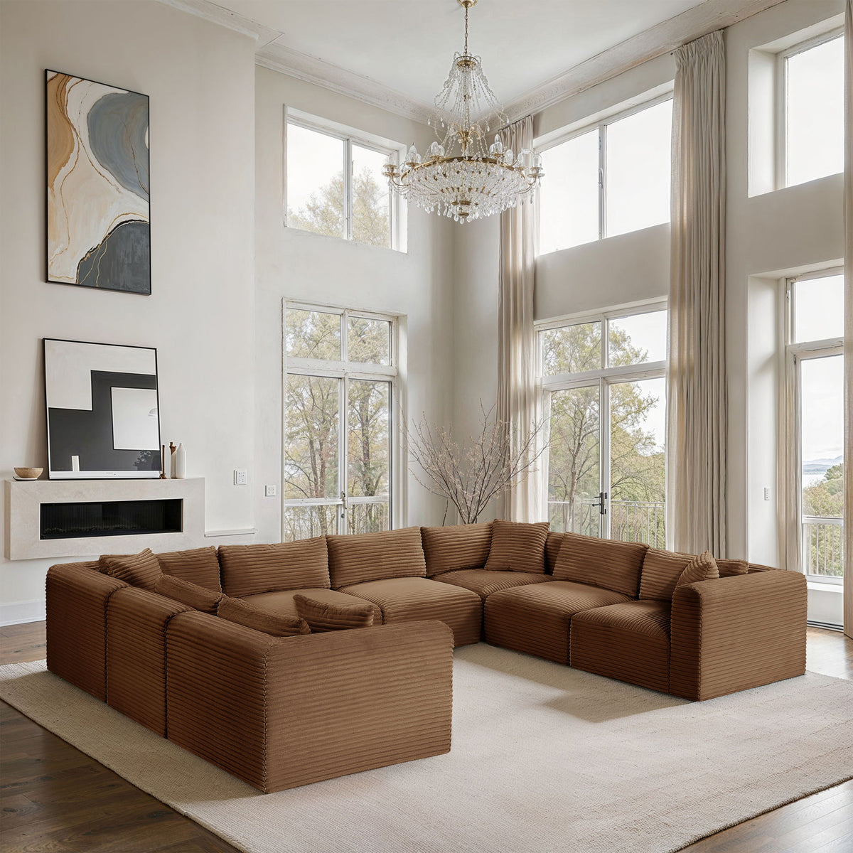 Shaggy - Fabric 8 Piece Modular U-Shaped Sectional - Urban Living Furniture (Los Angeles, CA)