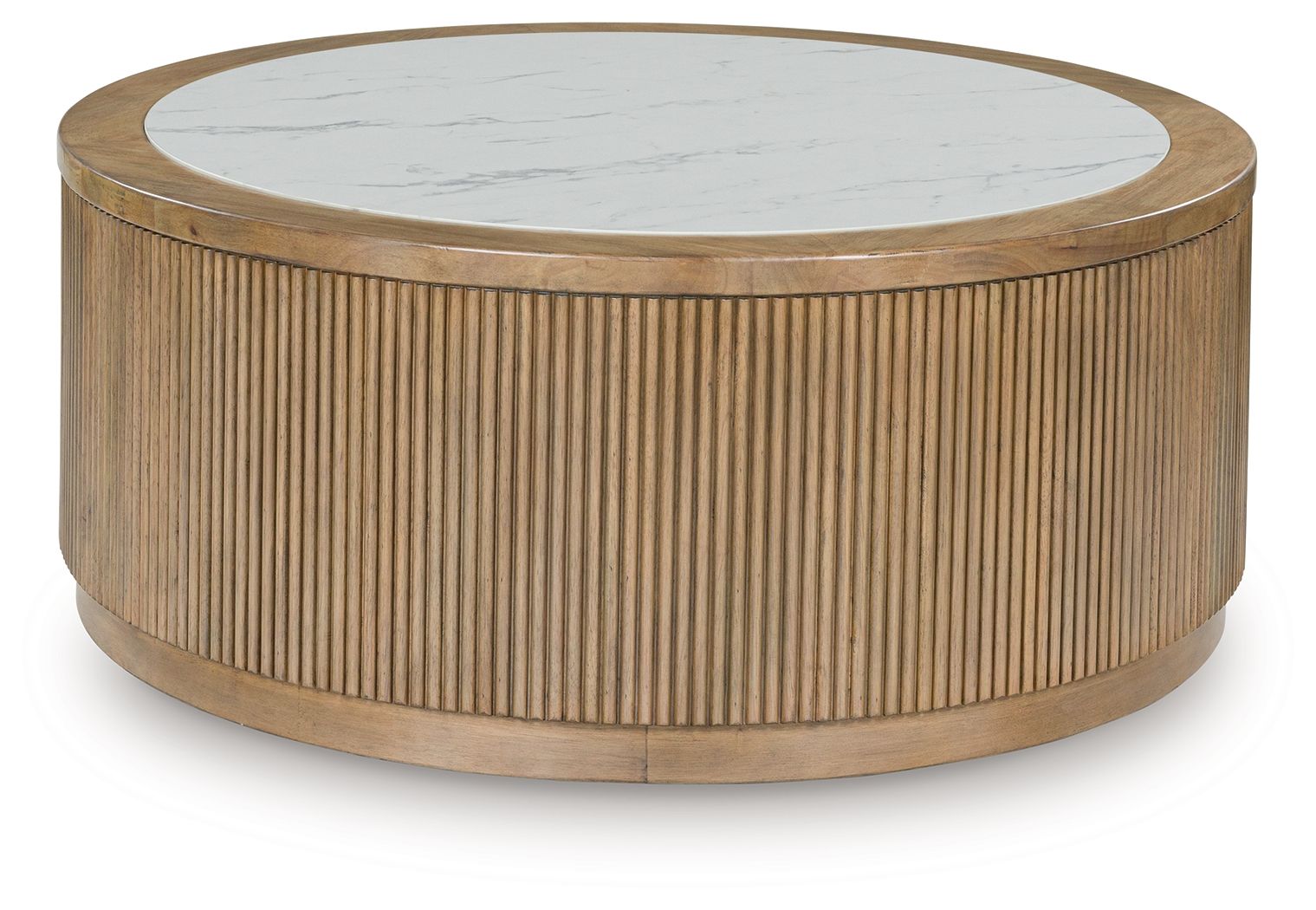 Camdill - Round Cocktail Table - Light Brown / White - Urban Living Furniture (Los Angeles, CA)