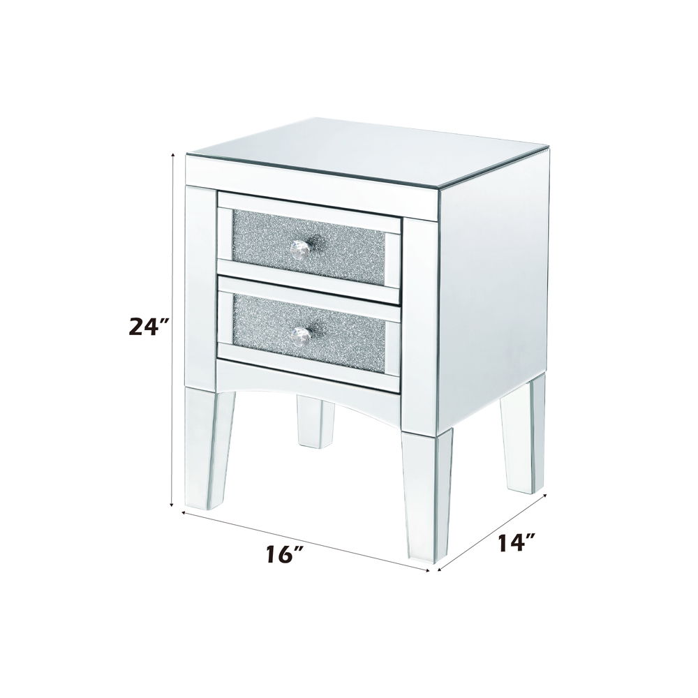 Noralie - 24" Accent Table - Mirrored, Faux Diamonds - Urban Living Furniture (Los Angeles, CA)