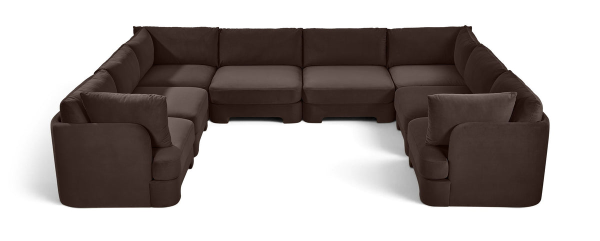 Hammond - Velvet Performance Fabric Upholstered 8 Piece U-Shaped Sectional