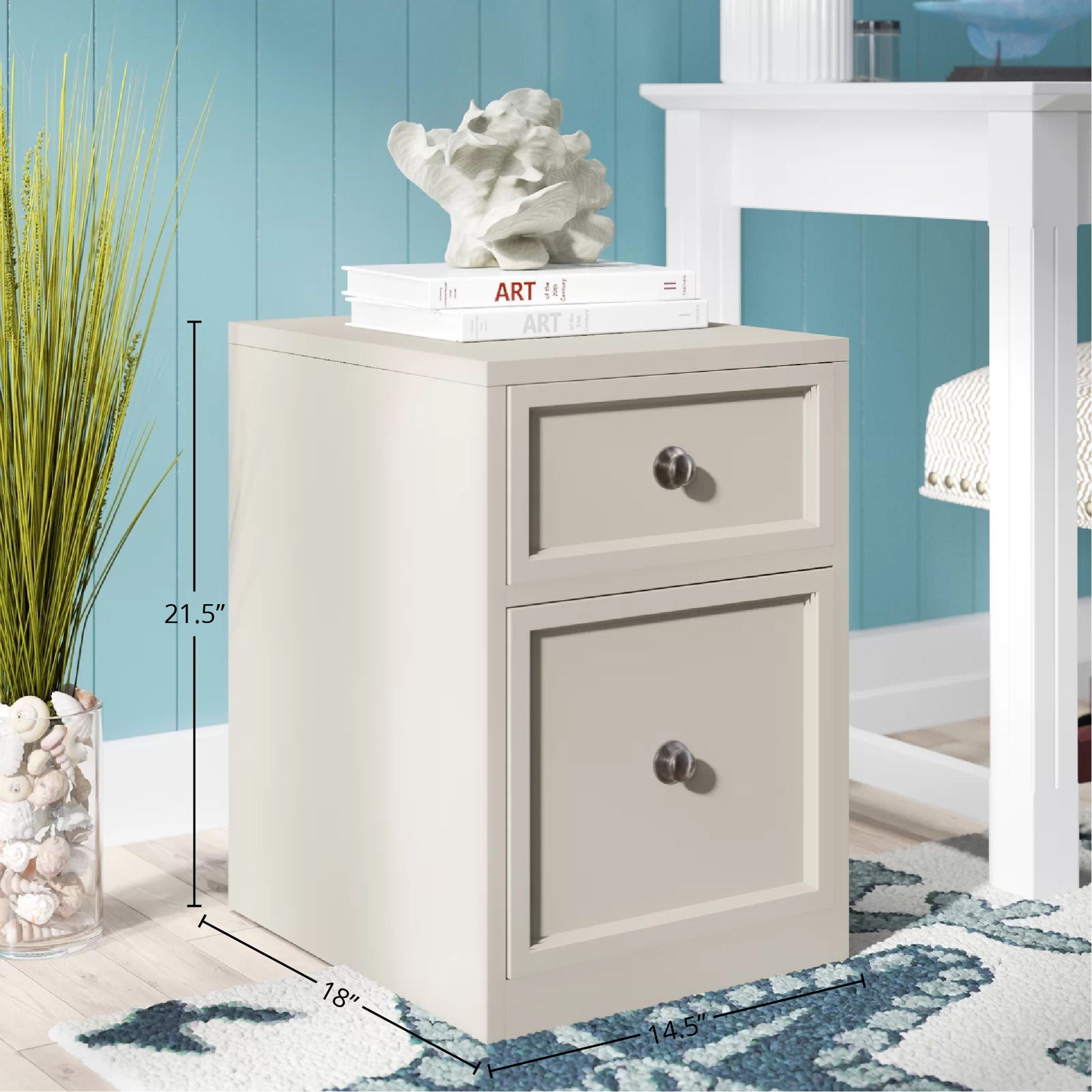 Boca - U Shape Desk With Hutch And File - Cottage White - Urban Living Furniture (Los Angeles, CA)