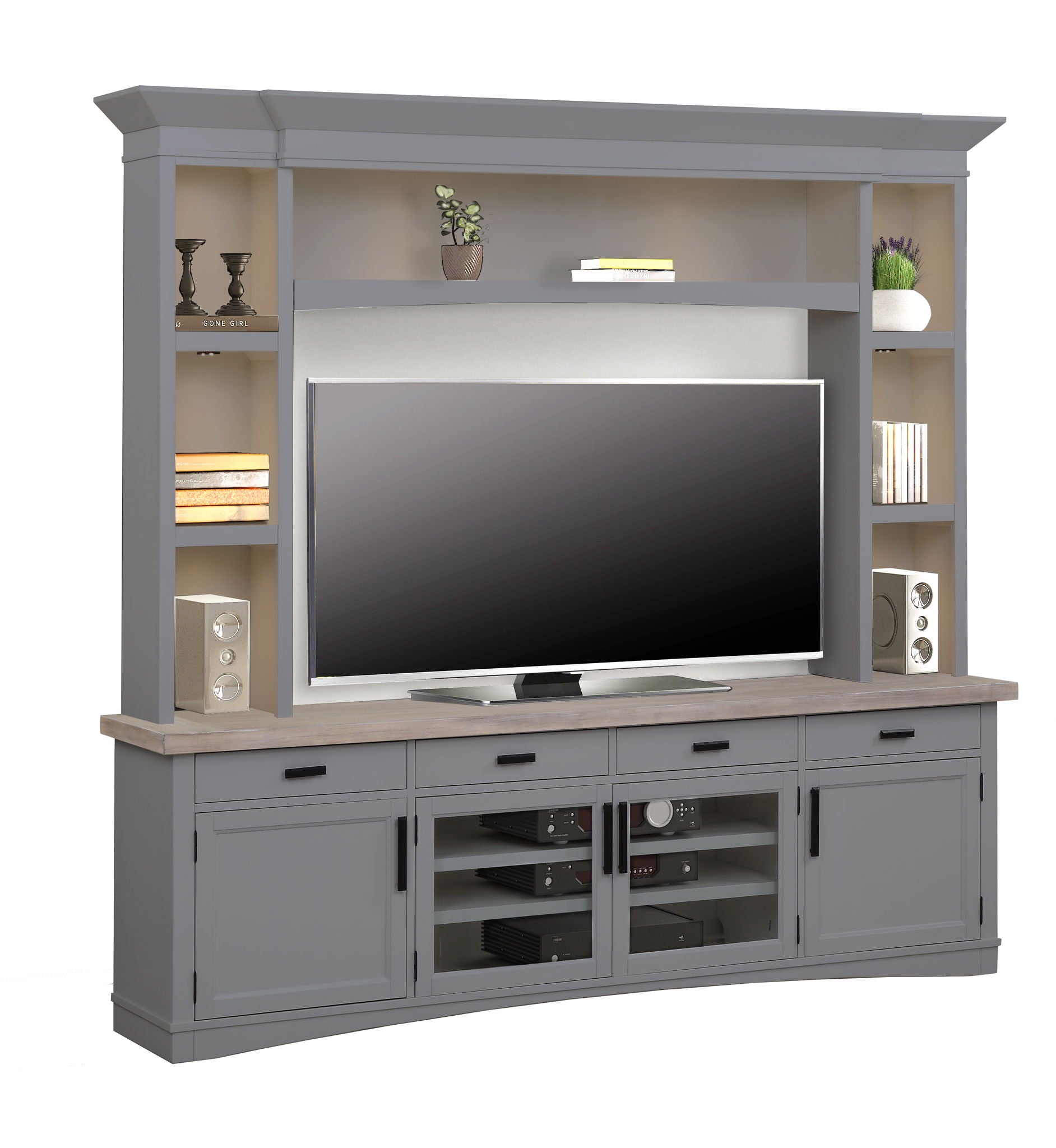 Americana Modern - TV Console with Hutch and LED Lights - Urban Living Furniture (Los Angeles, CA)