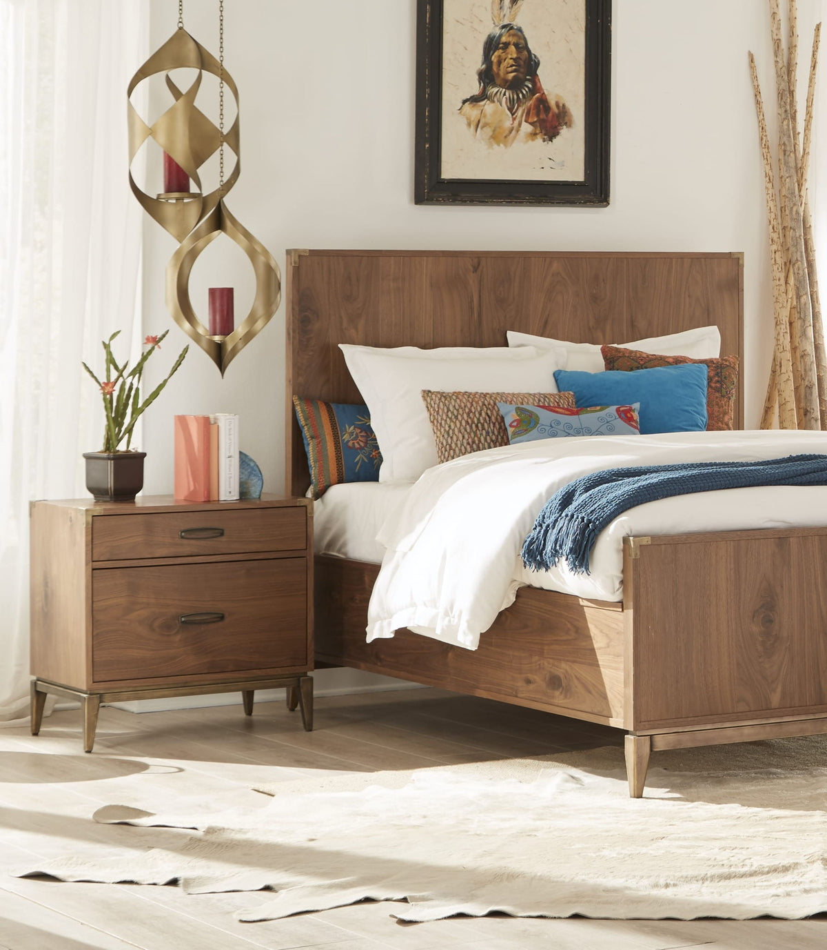 Adler - Two Drawer Nightstand - Natural Walnut