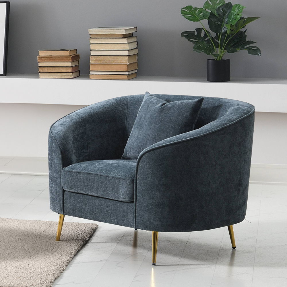 Nakendra - Chair With Pillow - Cobalt Blue Chenille - Urban Living Furniture (Los Angeles, CA)