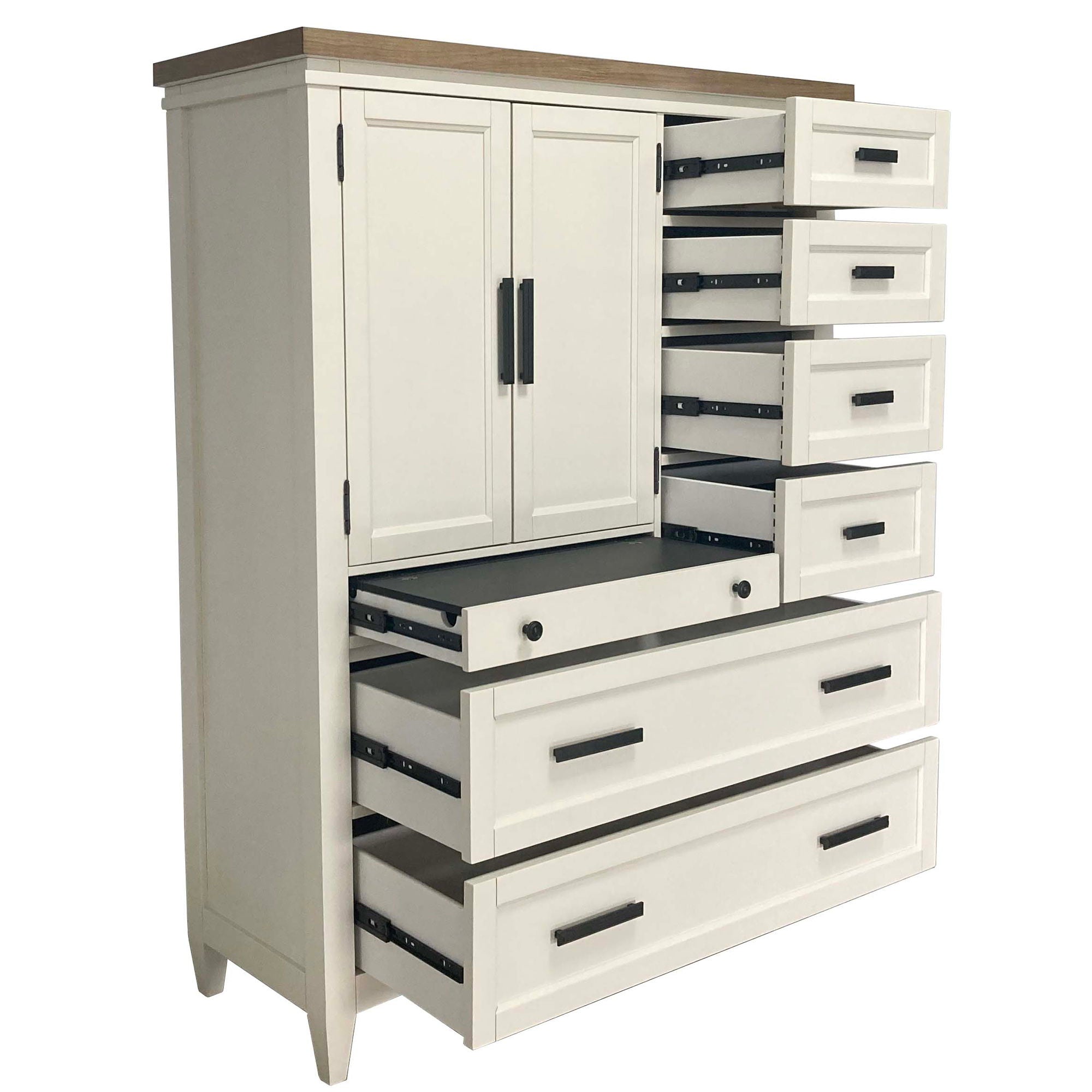 Americana Modern Bedroom - 7 Drawer Door Chest With Workstation - Cotton - Urban Living Furniture (Los Angeles, CA)