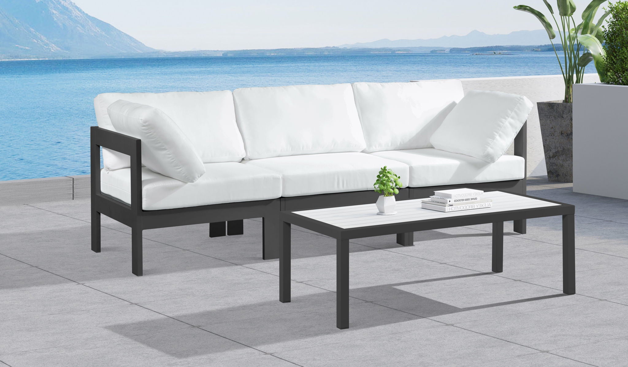 Nizuc - Outdoor Patio 3 Seat Modular Sofa With Gray Frame - Urban Living Furniture (Los Angeles, CA)
