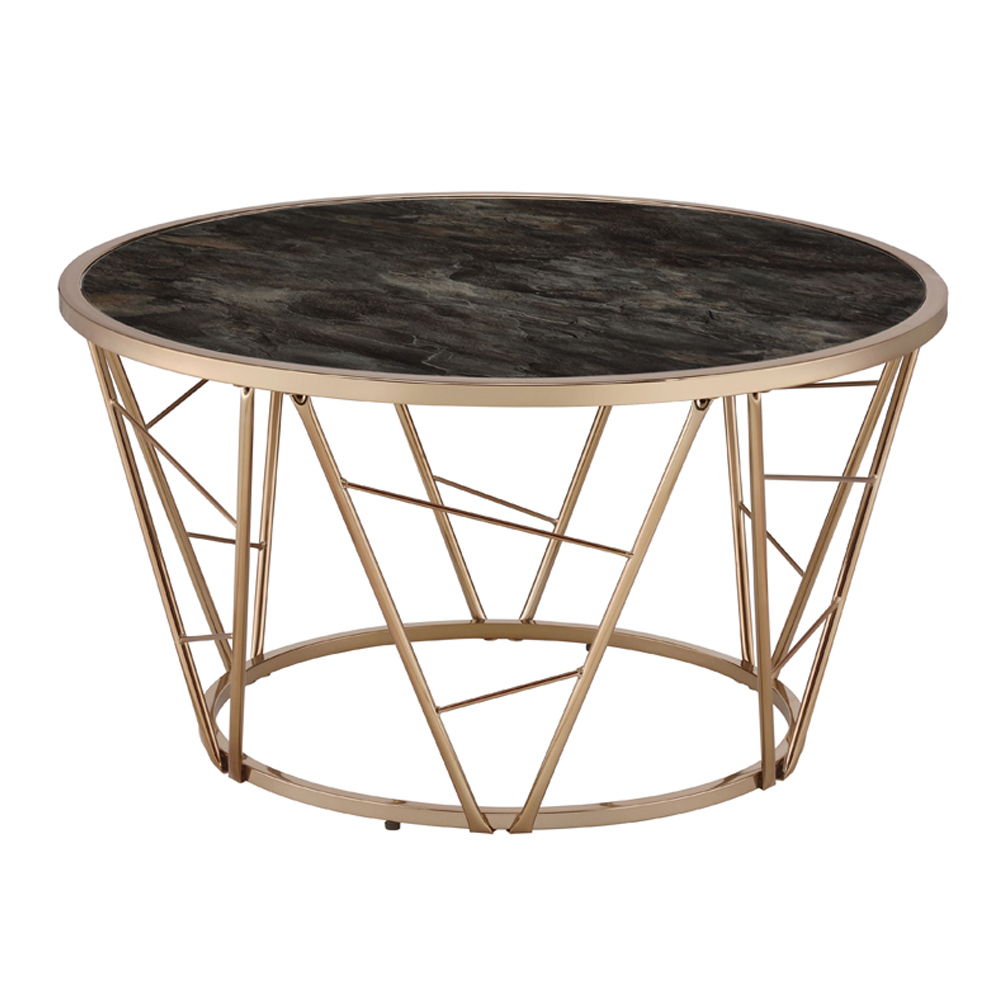 Cicatrix - Coffee Table - Engineering Stone Glass Top & Champagne - Urban Living Furniture (Los Angeles, CA)