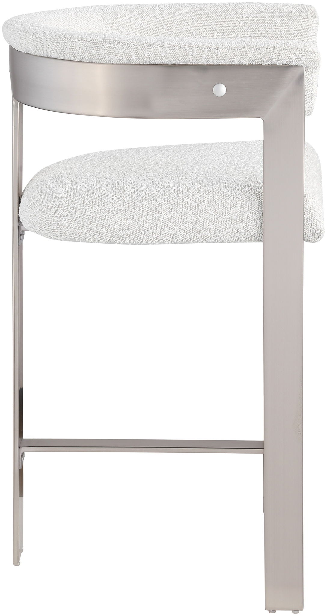 Romeo - Boucle Counter Stool With Silver Base (Set of 2) - Urban Living Furniture (Los Angeles, CA)