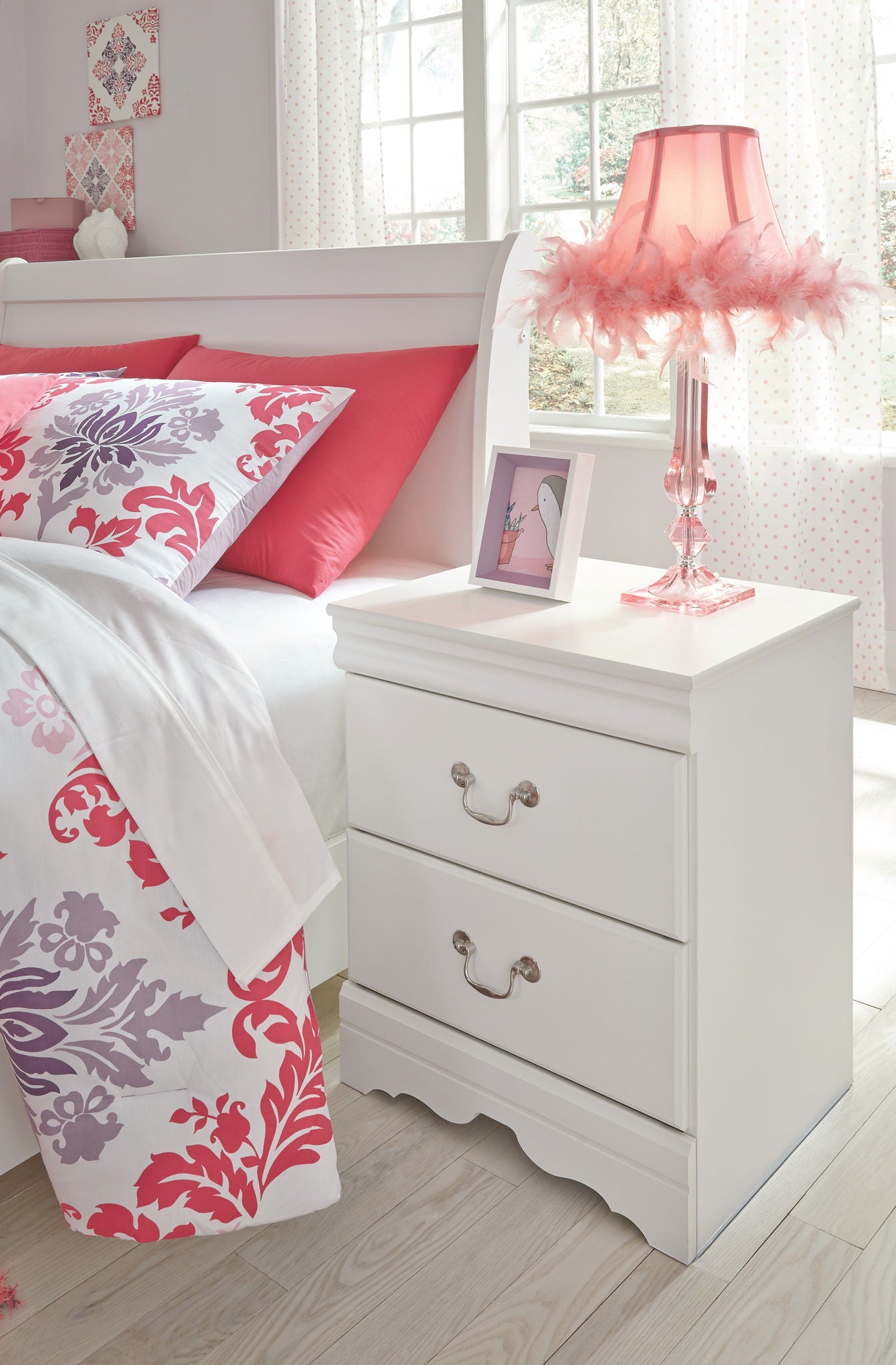 Anarasia - White - Two Drawer Night Stand - Urban Living Furniture (Los Angeles, CA)