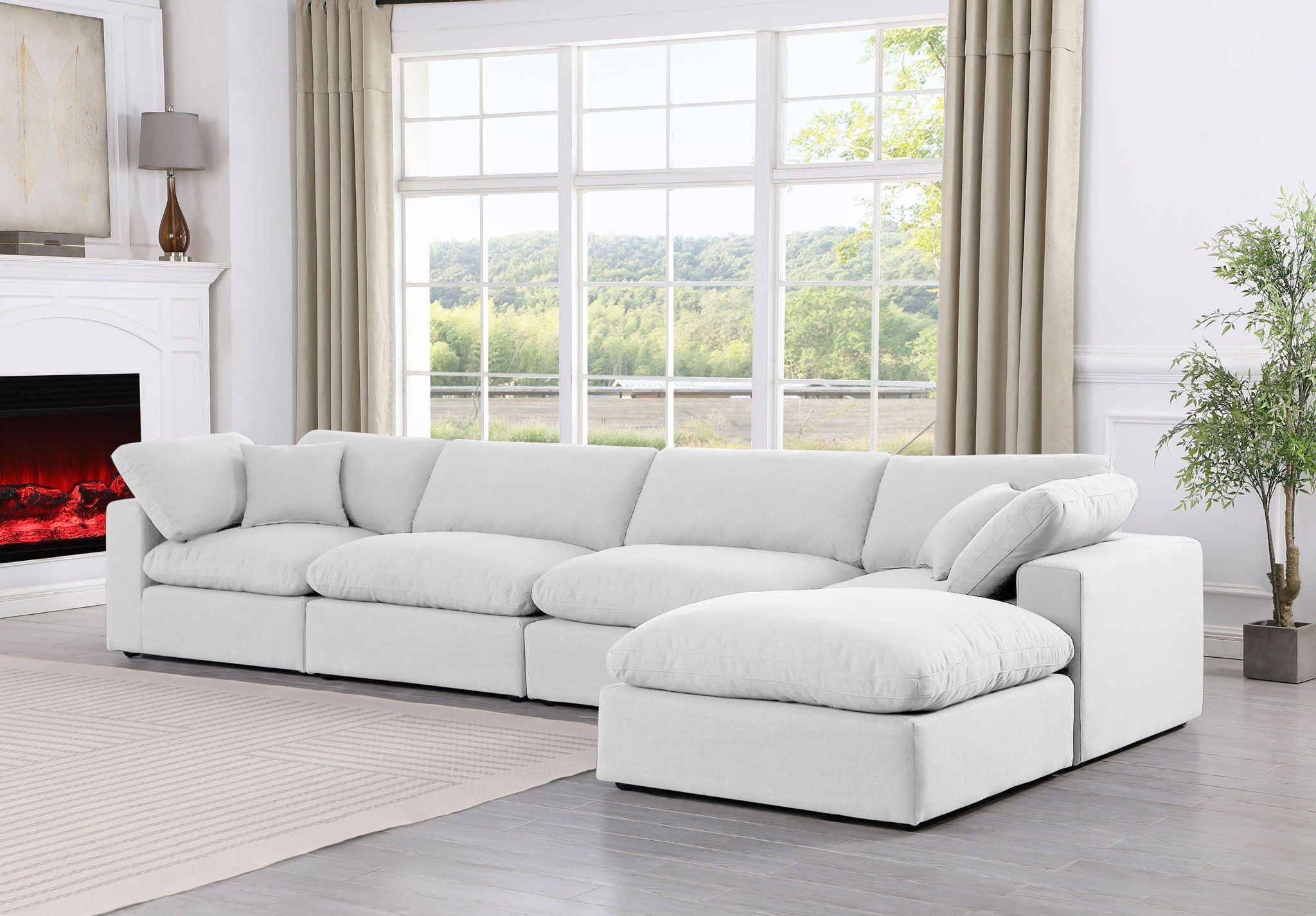 Comfy - 5 Piece Linen Modular Sectional With Chaise - Urban Living Furniture (Los Angeles, CA)