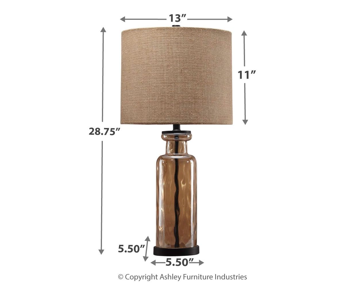 Laurentia - Champagne - Glass Table Lamp - Urban Living Furniture (Los Angeles, CA)
