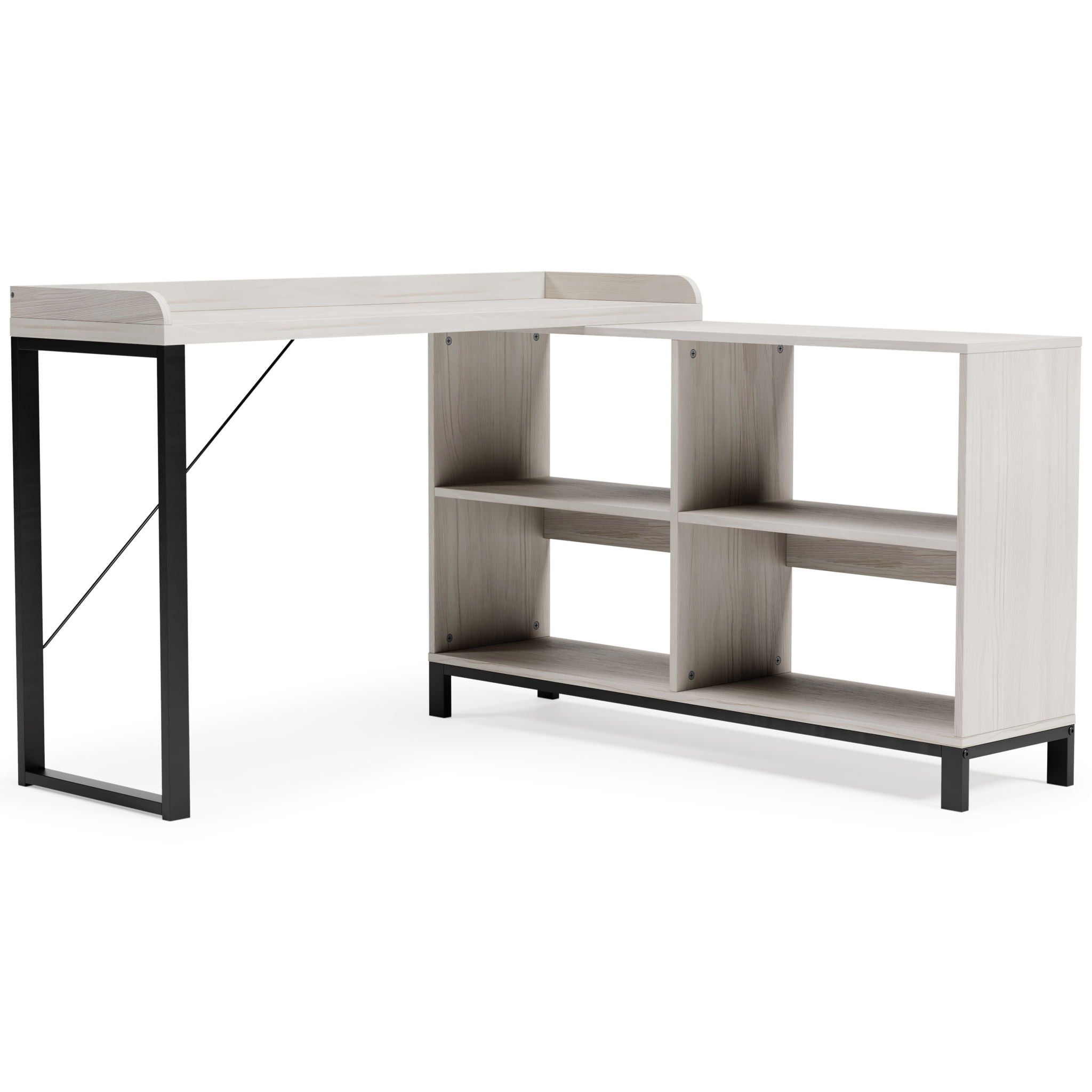 Bayflynn - White / Black - L-Desk - Urban Living Furniture (Los Angeles, CA)