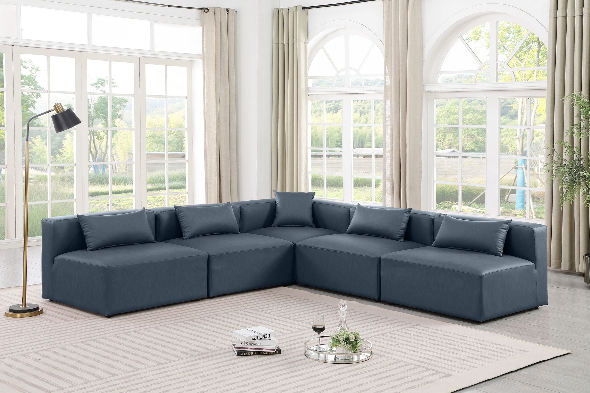 Cube - 5 Piece Modular Corner Armless Sectional