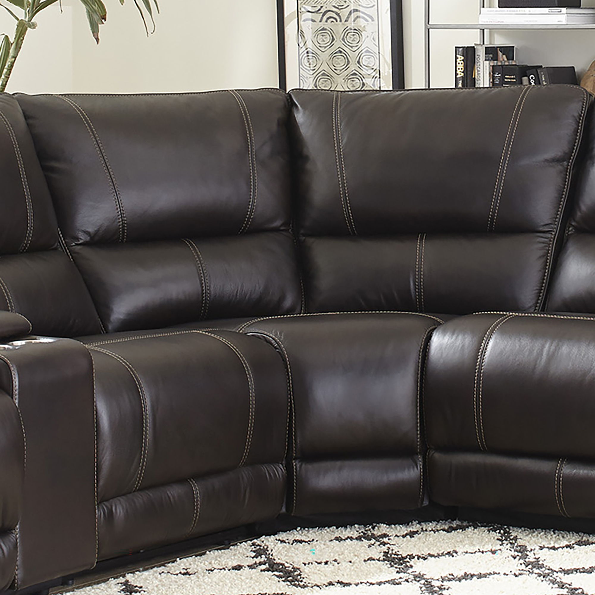 Whitman - Powered Cordless Corner Wedge - Verona Coffee - Urban Living Furniture (Los Angeles, CA)