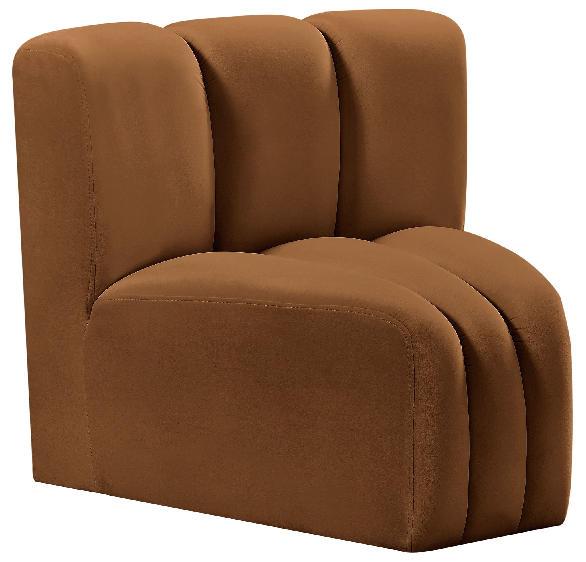 Arc - Velvet Curved Corner Chair - Saddle - Urban Living Furniture (Los Angeles, CA)
